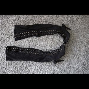 Black knee high boots